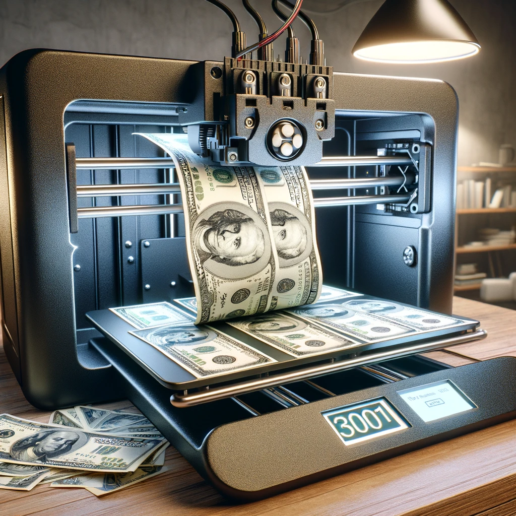 3D Printer Printing Money