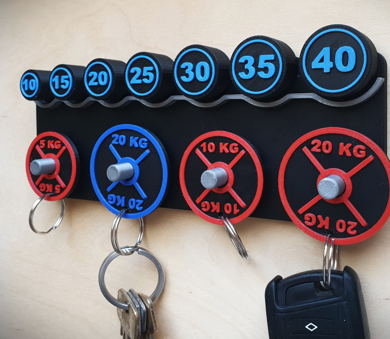 3d printed gym weights key holder