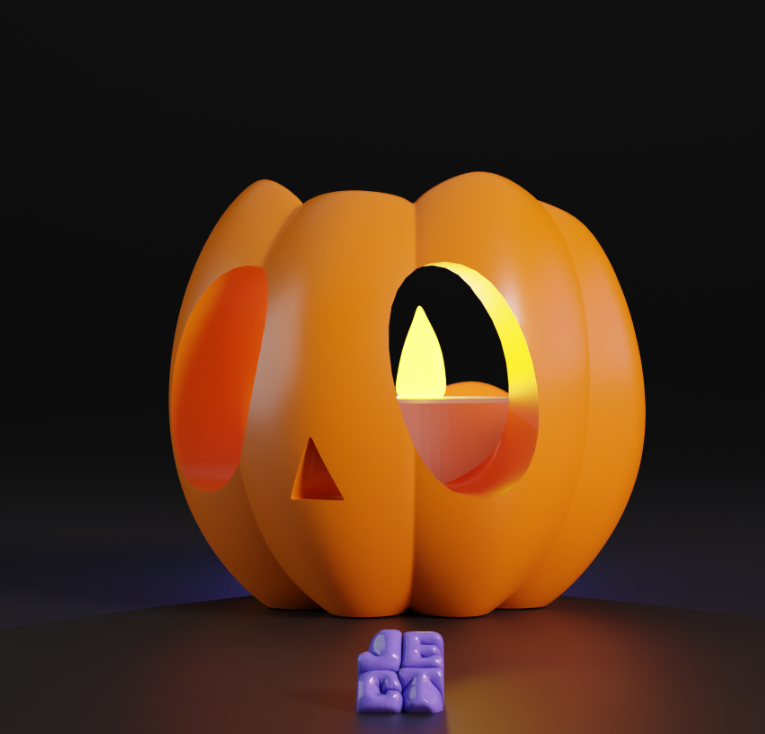 3d printed jack o lantern with light