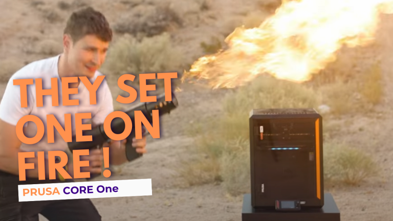 PRUSA CORE One set on fire