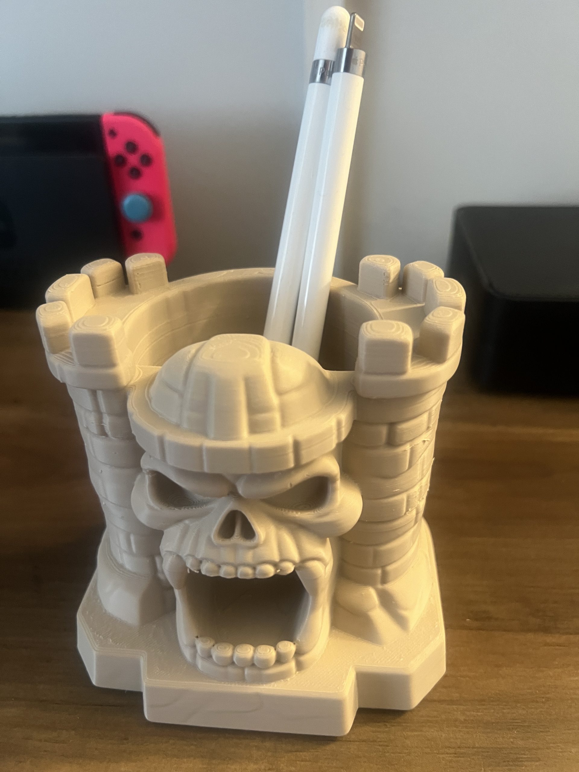 Skull Castle Desk Tidy Pen Holder