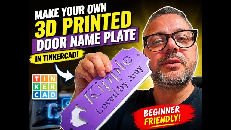 How to 3D Print a Personalised Door Nameplate (Free STL + Tinkercad Tutorial)