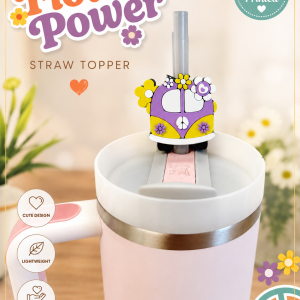 Flower Power Hippie Van Straw Topper STL | 3D Printable Digital Download