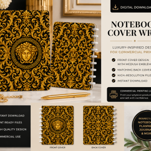 Luxury Baroque Notebook Cover Wrap – Digital Download